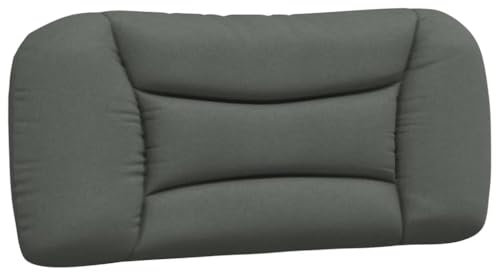 vidaXL Kopfteil Kissen, Kopfteilkissen mit Reißverschluss, Rückenkissen mit hervorragender Rückenlehne, Kopfkissen Lesekissen, Dunkelgrau 90cm Stoff
