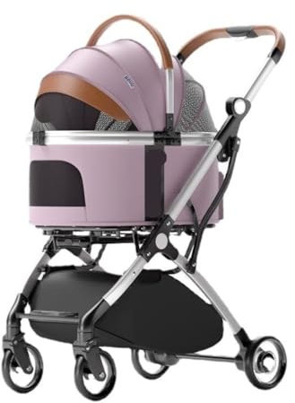 Katzenwagen Hundebuggy Haustier Buggy 3-in-1-Haustier-Kinderwagen, Faltbarer Reise-Haustier-Kinderwagen Für Katzen Und Hunde Mit Abnehmbaren Trägern, Aluminium-Trolley, Hunde-Kinderwagen Hundewagen(Co