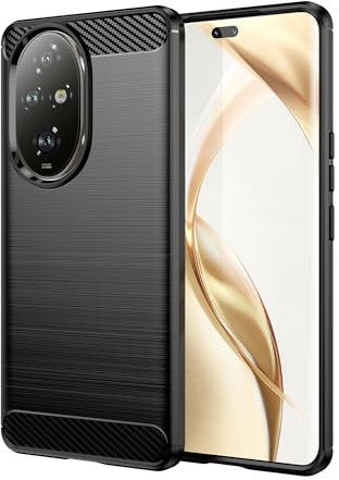 Wookfiss Cover per Honor 200 Pro 5G Custodia, [Fibra di Carbonio] Morbido TPU Custodia, Anti Scivolo Anti Antiurto Case per Honor 200 Pro-Nero