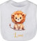 Baby Lätzchen - Süßer Löwe mit Name personalisiert I Löwen Geschenk I Zootiere I König der Tiere I Leu - Unisize - Weiß - personalisierte geschenke löwenmotiv leon latz personalisiertes tier