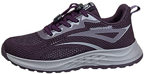 Scarpe da ginnastica da donna, extra larghe, da tennis, badminton, squash, con supporto per arco plantare, scarpe da pallavolo, traspiranti, ammortizzanti, scarpe sportive leggere, Viola, 40 EU