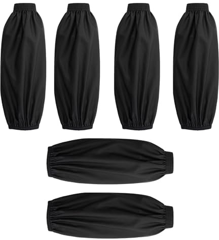 3 Paires De Manchons Imperméables, Manchons Résistants À L'Huile, Manchons De Travail, Manchons En Cuir Pu, Adaptés Aux Travaux Ménagers, Aux Restaurants, Au Jardinage, Etc. (Noir)