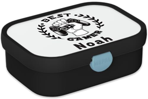 Mepal Personalisierte Brotdose mit Namen - Bento Lunchbox für Kinder - Rennwagen - Geeignet für bis zu 4 Butterbrote - BPA-frei & Spülmaschinenfest - 750 ml - Best Gamer