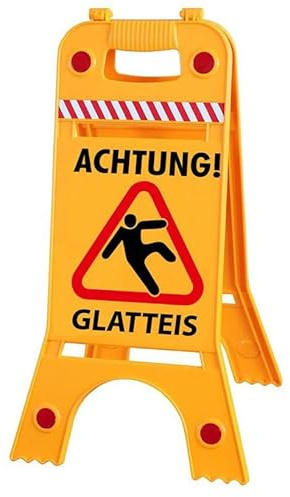 Warnaufsteller Dachaufsteller - Achtung Glatteis - Gr. ca. 28 x 64cm - 308551-4 - beidseitige Beschriftung