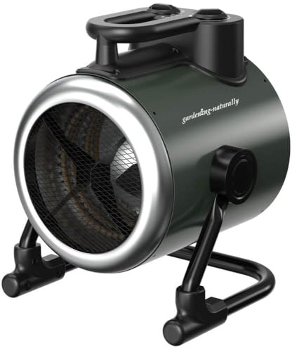 Greenhouse Heater Professional 2400W with Thermostat and Fan – Electric Greenhouse Heating for Frost Protection, Germination and Plant Growth – Suitable for 24m² Greenhouses, IP24 Rated, UK Plug