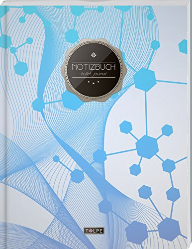 TULPE Bullet Journal A4 „C129 Wissenschaft“ (140+ Seiten, Vintage Softcover, Punktkariertes Papier – Punktraster Notizbuch, Handlettering, Skizzenbuch, Zeichenbuch)