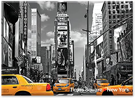 Kühlschrankmagnet, Motiv: Taxi auf Times Square – New York City Foto-Souvenir – NYC Kühlschrankmagnete