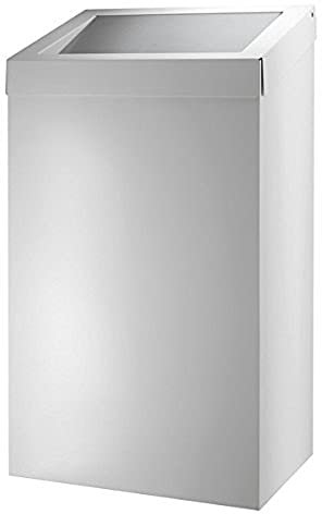All Care 13070 Dutch Bins Abfalleimer aus Metall mit Selbsteinzug, 50 L, Weiß