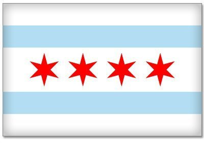 INDIGOS UG Aufkleber Autoaufkleber JDM Die Hart - Chicago Illinois Flag Auto Laptop Tuning Sticker Heckscheibe LKW 127mmx76mm