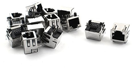 sourcing map 15Stk 8 Pin Plugin RJ45 PCB Jack Buchsen Anschluss weiblich Verbinder 17x16x16mm de