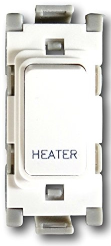 Deta G3563 Grid Switch 20 Amp Double Pole Marked 'Heater' (White)