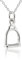 Sterling Silber Charm Steigbügel Anhänger Halskette, 45,7 cm Kette