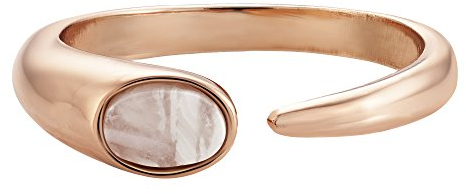 Buckley London Damen Ring Messing rosévergoldet mit Perlmutt Messing Glänzend Perlmutt rosa 430070087