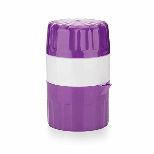 Börner Exprimidor Manual • Prensa de Cítricos para Naranjas, Limones & Más • Exprimidor con Recipiente para Jugo • Extractor de Zumo Natural Sin Electricidad • Color: Violeta
