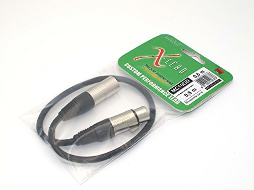 X-LEAD MC10GD005BK serie GOLD - Cavo microfonico professionale di qualità - XLR/XLR - Connettori originali INCO - (0,5 m, nero) - MADE IN ITALY - by INCO