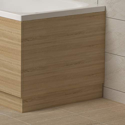 Shower Bath End Panel & Plinth Natural Oak MDF Textured 800mm | Royal Bathrooms