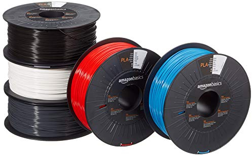 Amazon Basics 3D-Drucker-Filament aus PLA-Kunststoff, 1.75 mm, 1 kg pro Spule, 5 Spulen, Mehrfarbig