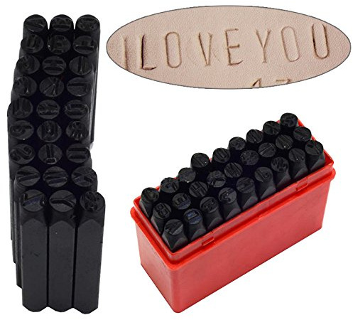 TOOLSTAR Buchstabenstanzer-Set, 27-teilig, A-Z, Alphabet, Handstanzer, gehärteter Stahl, Metall, Buchstabe, Holz, Leder, Stanzwerkzeug mit Etui (Alphabet, 5 mm)