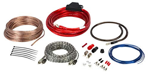 Scosche Install Centric ICAK4 True 4 Gauge Hybrid OFC 2-Channel High Current Amplifier Wiring Kit Complete Car Amp Kit Twisted Pair Audio Cables, In-Line Fuse Holder.