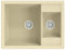 vidaXL Fregadero de Cocina Doble Seno con Rebosadero Granito Eliminar Restos Profundidad Extra Montaje por Encima Empotrado Debajo Decoración Beige