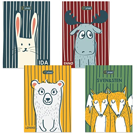 hej LØNNE! 4er Set Poster Kinderzimmer - A4 Bilder für Kinderzimmer Deko - 21 x 29,7 cm - Babyzimmer Deko - Bilder Kinderzimmer - Poster Set Kinder