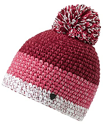 Ziener Unisex Intercontinental Bommel Mütze warm gestrickt Fleece Futter, polo pink, Einheitsgröße EU