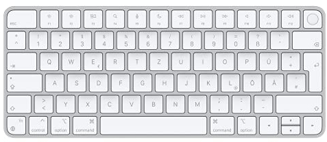 Apple Magic Keyboard mit Touch ID: Bluetooth, wiederaufladbar. Kompatibel mit Mac Computern mit Apple Chip; Deutsch, Weiße Tasten