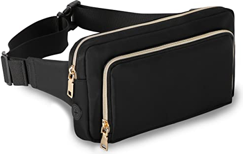 Sac Banane pour Femme Voyage Randonnée Récréative Noir