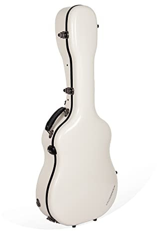 Crossrock Fiberglaskoffer mit TSA-Schloss für 40/41 Dreadnought Akustikgitarre – Milchweiß (CRF2021DMW)