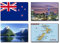 CALENDAR MAN 4 COUNT NATIONALISTIC, PATRIOTIC DECORATIVE MAGNETS - NEW ZEALAND FLAG, MAP, ATTRACTIONS (3.5 x 2.5 inches, Plastic)