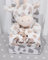 BotoBaby® - Geschenk-Set - Babydecke mit Namen und Geburtsdatum mit Motiv + Plüschtier - Geschenk Taufe Geburt Baby-Shower (Beige - Giraffe)