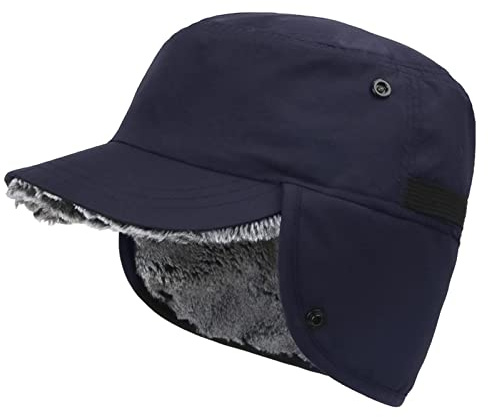 AIEOE Unisex Wintermütze Winddicht und wasserabweisend Warme Kunst-Fellmütze mit Ohrenklappen