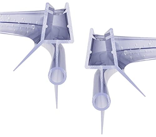 WITEN&NOCK 2er Set Duschdichtungen gebogen 50cm Runddusche Viertelkreis Ersatzdichtung mit runder Schlauch und verlängerter Dichtlippe für Duschkabine Wasserabweiser 5-6mm