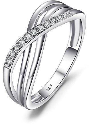 JewelryPalace Infinity Wickelring Verlobungsring Unendlichkeit Promise Eheringe Ring Silber 925 Damen, Zirkonia Silberringe Trauringe Damenring Hochzeitsringe Antragsring Ringe, Damen Schmuck 48