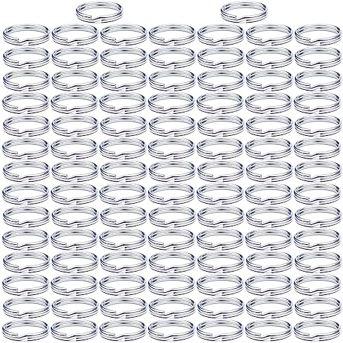 100 pièces Double anneau fendu,Anneaux Porte Clé,pour Accueil Voiture Clés Pendentifs,Porte-Clés Bijoux Bricolage Collier Métal Pendentif Connexion d'ornement(10mm)