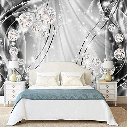 Schmuck Diamanten Fototapete 3D Wandbilder, Panoramawandbilder Große Tapete Dekoration Gemälde Tapete, Geeignet Für Wohnzimmer Und Schlafzimmer Kinderzimmer, Abnehmbares 350 (Breite) x 256 (Höhe) cm