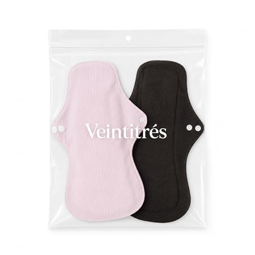 VEINTITRÉS Compresas Reutilizables XXL para Noche, Extra Grandes, Alta Absorción y Máxima Protección Nocturna, Lavables, Tela Suave y Transpirable, Alternativa Sostenible, Pack de 2 Unidades