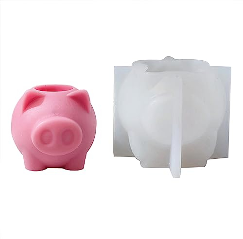 NAIXUE Große Nase Schwein Spiegel Kerzenhalter Formen Kerzenständer Silikonform Für DIY Harz Gießen Kunsthandwerk Zement Heimdekorationen Große Nase Schwein Formen Für Epoxidharz