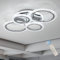 Qcyuui LED Deckenleuchte 58W, Dimmbar mit Fernbedienung, 4 Ringe Acryl Deckenlampe, Moderne Unterputz Deckenleuchte für Wohnzimmer, Esszimmer, Schlafzimmer, Chrom