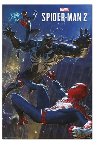 Grupo Erik Poster Marvl Spider Man 2 Kunstdruck - Deko Wohnzimmer oder Deko Schlafzimmer - Deko Zimmer - Größe : 61 x 91 - Offizielle Lizenz
