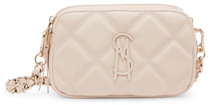 Steve Madden Damen Bdaisy Gesteppte Umhängetasche mit doppeltem Reißverschluss, Elfenbein