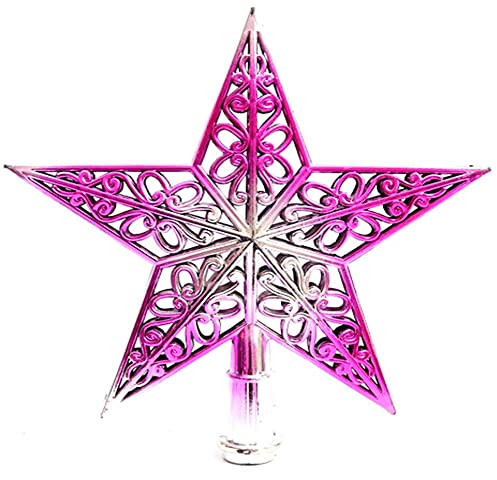 Weihnachtskugeln Funkelnde Weihnachtsbaumschmuck Weihnachtsdekoration Weihnachtsbaumspitze Weihnachtsbaumspitze Weihnachtsbaum Spitze Stern fünfzackiger Stern (lila)
