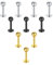 Briana Williams 10er Edelstahl Lippenpiercing Silber Schwarz Gold 6mm Stecker mit Kugel Ohr Tragus Labret Helix Piercing Schmuck