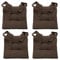 MAGMA Fino Stuhlkissen Sitzkissen Schleifenband Auflage Polster Stuhl Stuhlauflage Rattanstühle extra dick Esszimmerstühle 4er Set Indoor Outdoor (Braun)