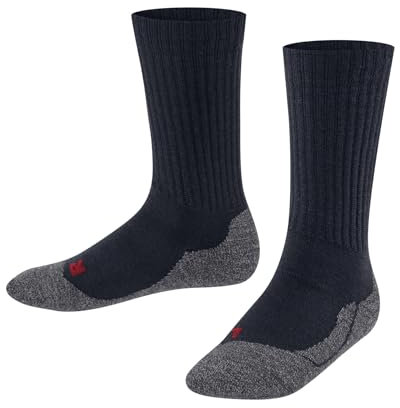 FALKE Unisex Kinder Socken Active Warm K So Wolle Funktionsmaterial dick atmungsaktiv einfarbig 1 Paar, Blau Space Blue 6116, 27-30