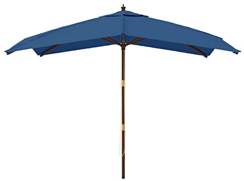 ShGaxin Parasol de Jardin avec mât en Bois Bleu azuré 300x300x273 cm,Pied De Parasol,Parasol avec Pied Inclus,Parasol Balcon