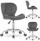 BDW Bürostuhl mit Samtbezug, Sitzbreite 46,5cm, Metallbeine, höhenverstellbar Drehstuhl, für Arbeitszimmer, Wohnzimmer, Schlafzimmer, Dunkelgrau