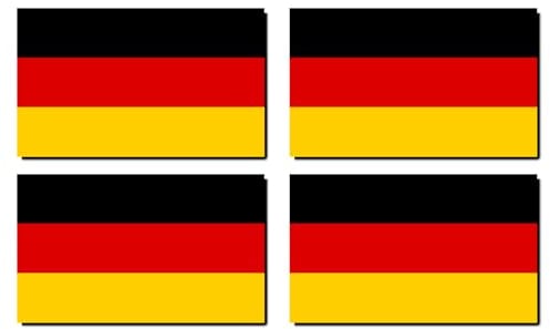 Aufkleber: 200x120 mm, 4 Stück - Flagge - Deutschland - für Auto, Laptop und mehr - für Auto, Koffer, Laptop und mehr