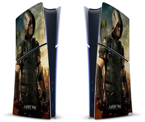 Head Case Designs Offizielle Arrow TV Series Staffel 4 Posters Vinyl Haut Gaming Aufkleber kompatibel mit Sony PlayStation 5 PS5 Slim Digital Edition Console
