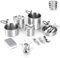 Odoland 13pcs Stainless Steel Camping Cookware Camping Pots and Pans Set with Stainless Steel Cups and Stove for Camping, Backpacking, Outdoor Cooking and Picnic